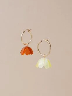 Wolf & Moon Tulip Meadow Hoops In Honey -Wolf & Moon tulip meadow hoops honey lifestyle 5