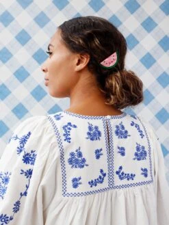 Wolf & Moon Watermelon Hair Clip 13 Wolf & Moon Watermelon Hair Clip -Wolf & Moon watermelon hairclip model 1