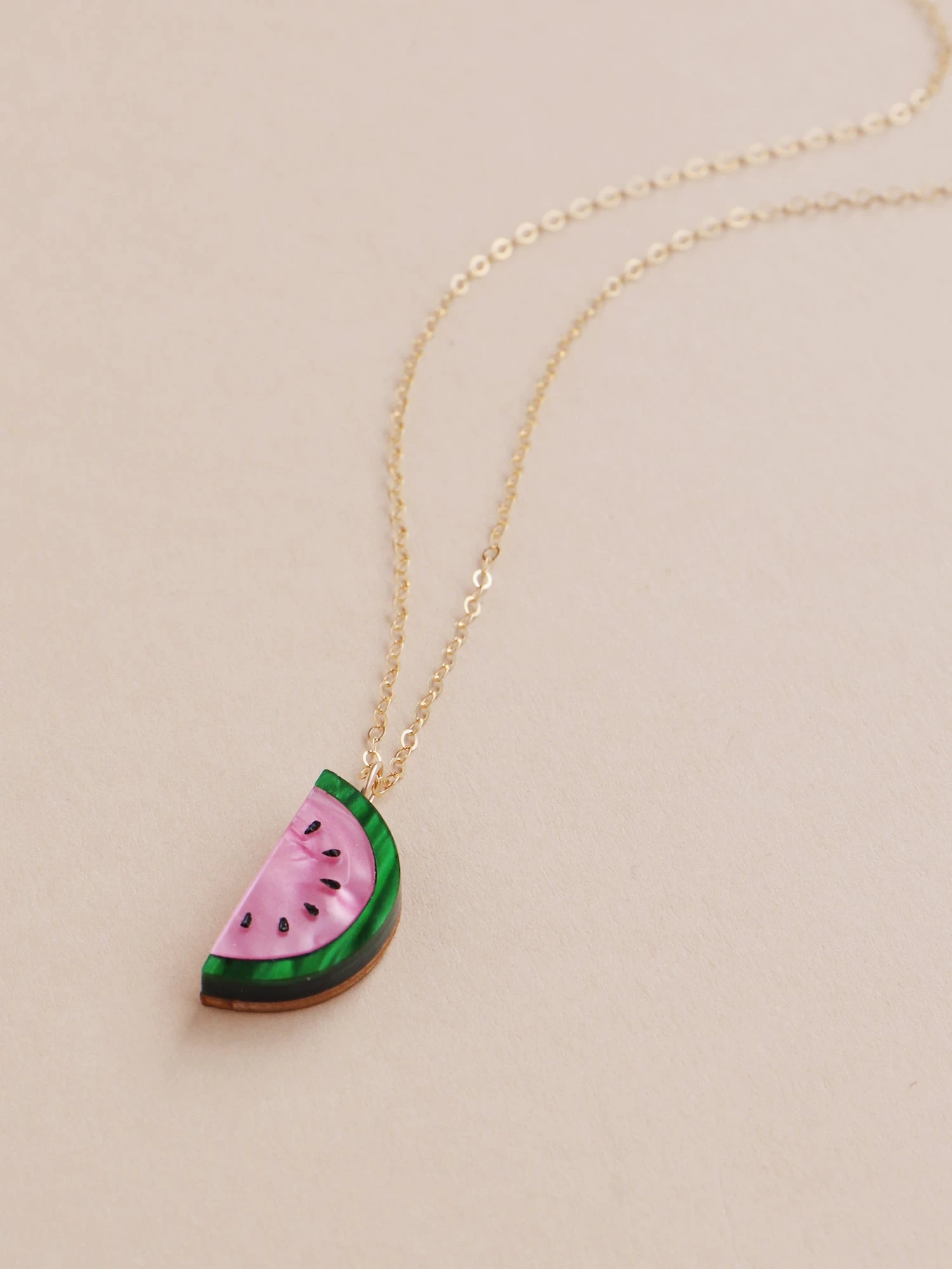 Wolf & Moon Watermelon Necklace 6 Wolf & Moon Watermelon Necklace - Image 4