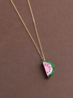 Wolf & Moon Watermelon Necklace