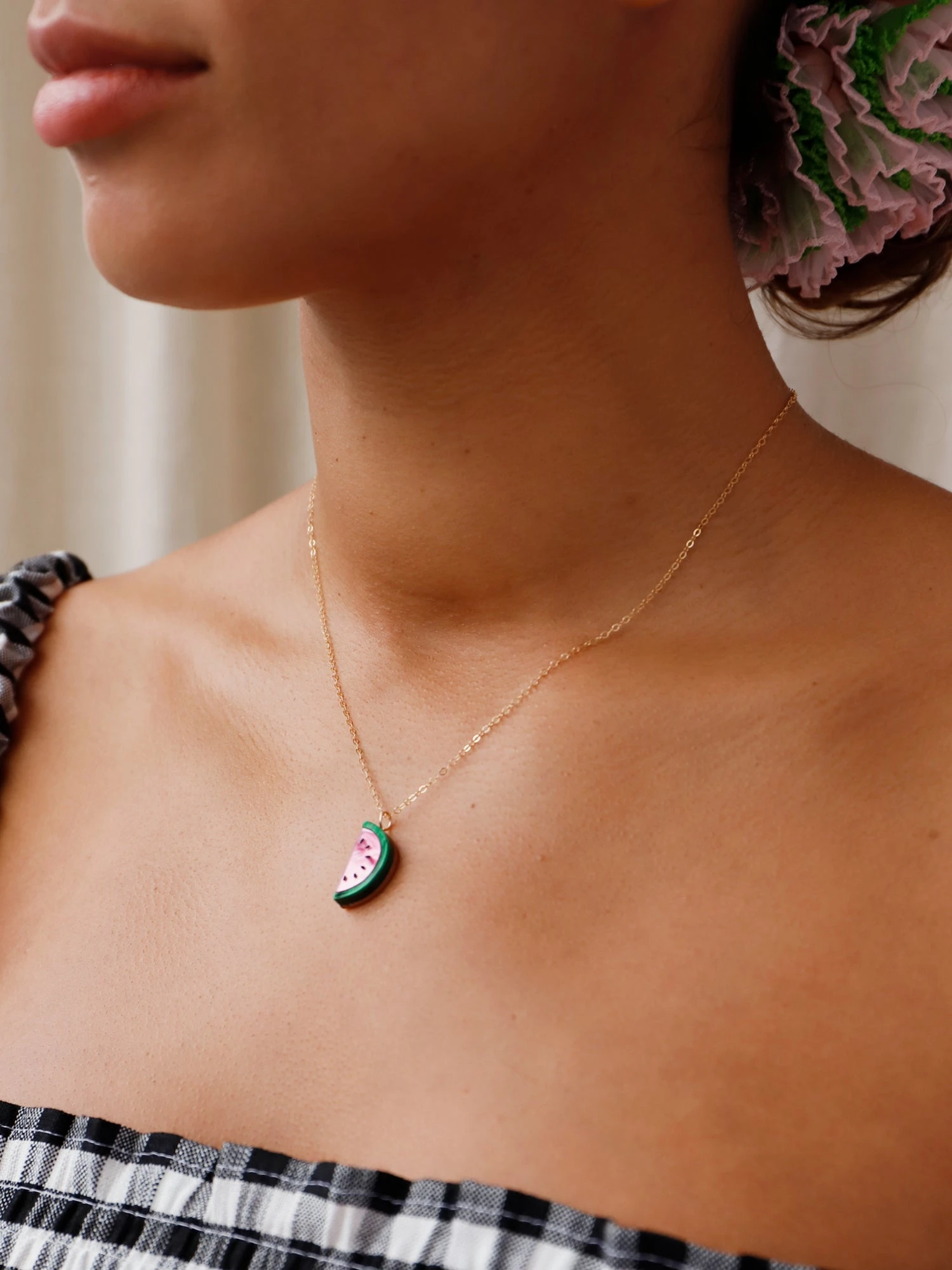 Wolf & Moon Watermelon Necklace 4 Wolf & Moon Watermelon Necklace - Image 2