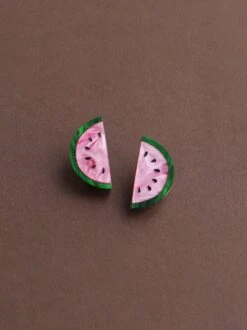 Wolf & Moon Watermelon Studs - Clip On -Wolf & Moon watermelon studs 2023 lifestyle 4