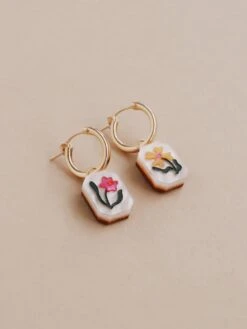 Wolf & Moon Wildflower Charm Hoops 11 Wolf & Moon Wildflower Charm Hoops -Wolf & Moon wildflower charm hoops lifestyle 2