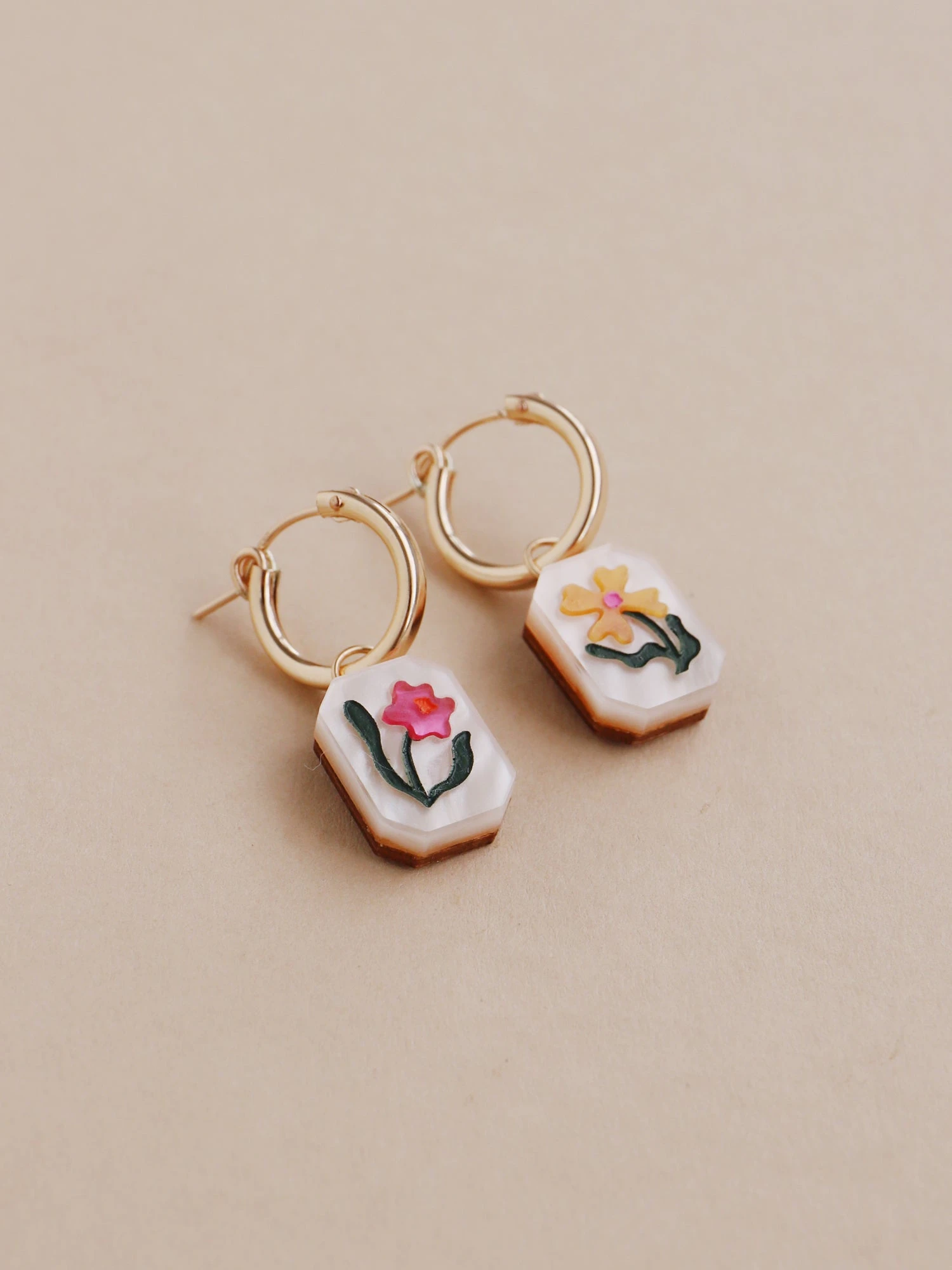 Wolf & Moon Wildflower Charm Hoops 5 Wolf & Moon Wildflower Charm Hoops - Image 3