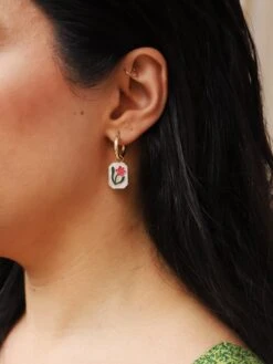 Wolf & Moon Wildflower Charm Hoops 14 Wolf & Moon Wildflower Charm Hoops -Wolf & Moon wildflower charm hoops model 1