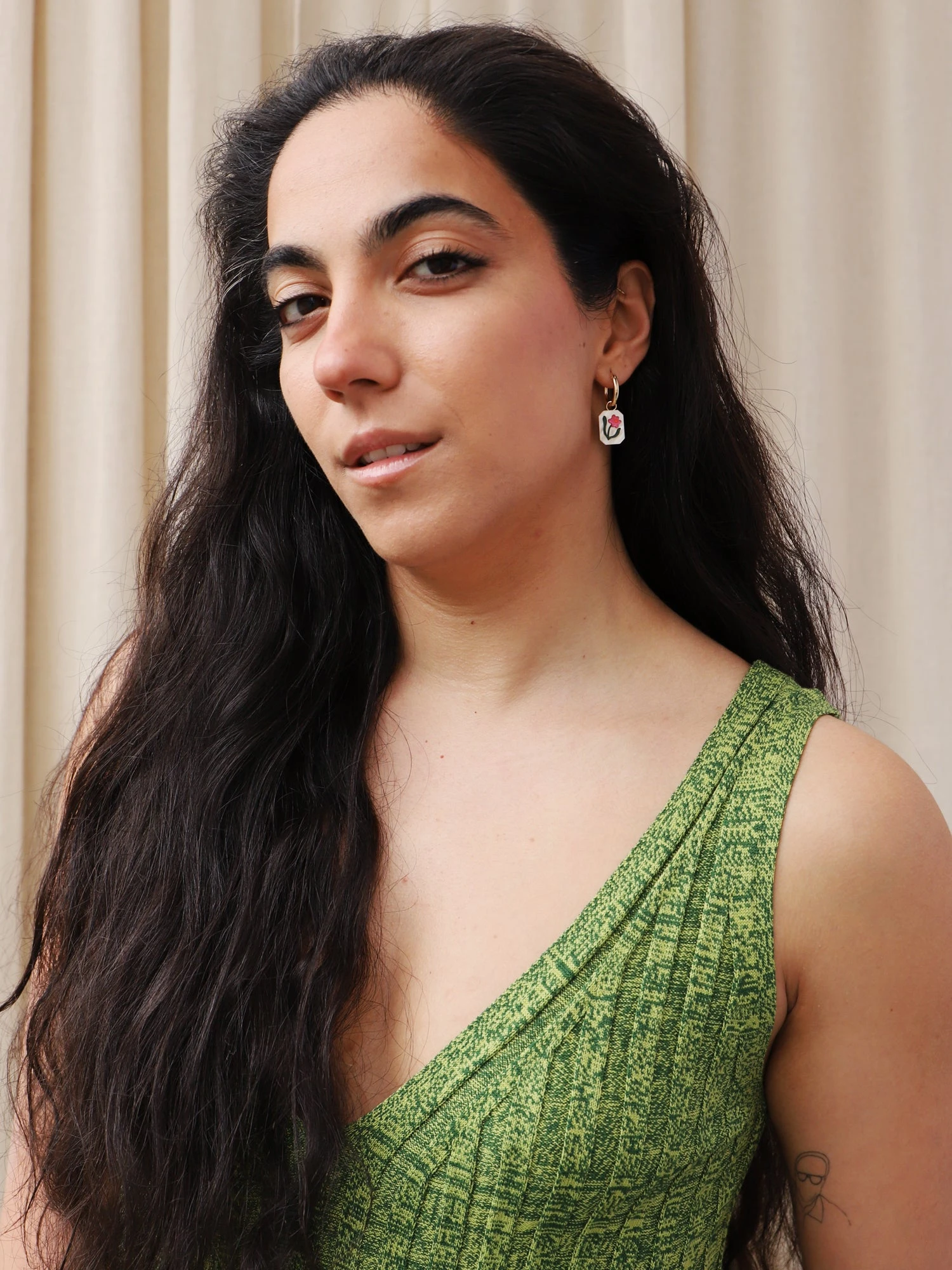 Wolf & Moon Wildflower Charm Hoops 4 Wolf & Moon Wildflower Charm Hoops - Image 2