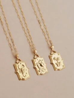 Wolf & Moon Zodiac Necklace - Gold 21 Wolf & Moon Zodiac Necklace - Gold -Wolf & Moon zodiac pendants gold lifestyle group 4