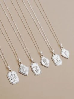 Wolf & Moon Zodiac Necklace - Silver 25 Wolf & Moon Zodiac Necklace - Silver -Wolf & Moon zodiac pendants silver lifestyle group 6